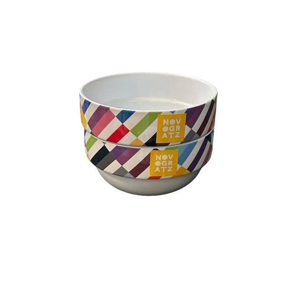 RARE Novogratz rainbow cereal bowl ceramic stackable MCM NWT replacements - Picture 6 of 6